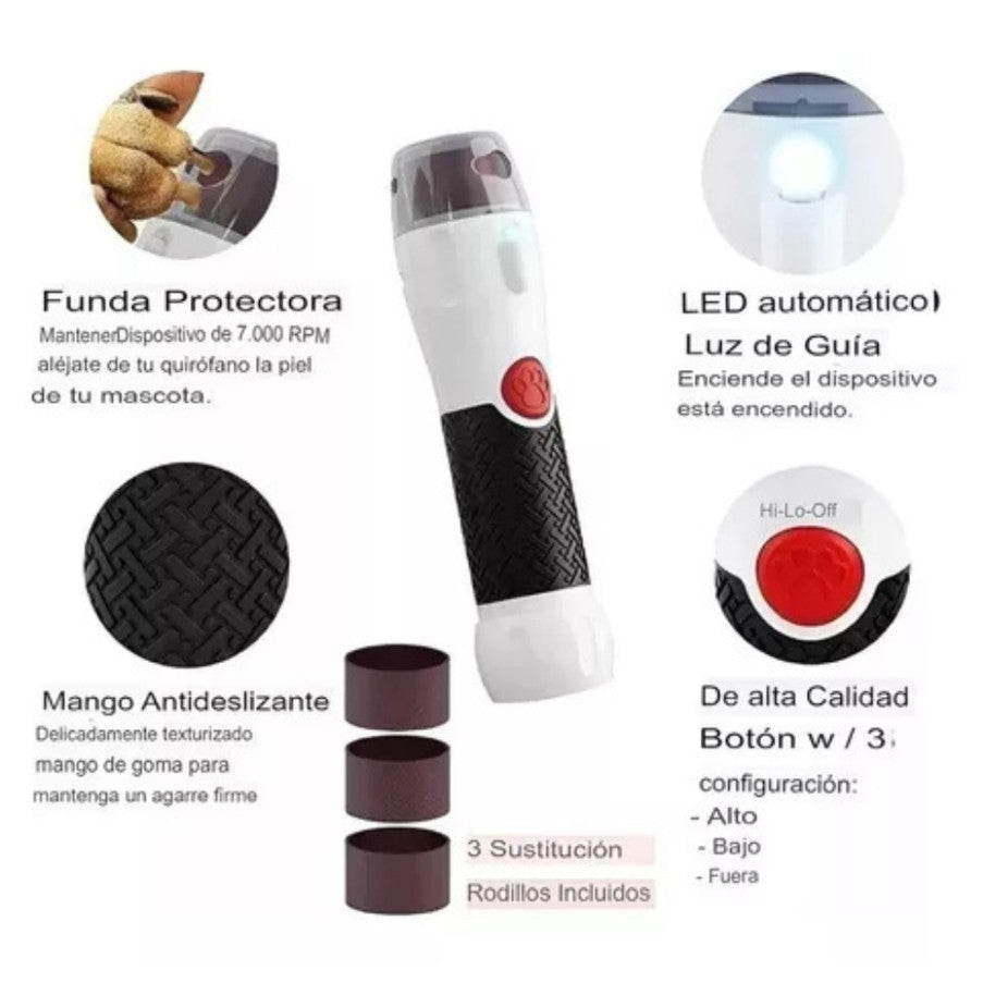 LIMADOR ELÉCTRICO DE UÑAS CANINO Y FELINO